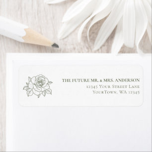 Botanical Garden Wedding Sage Green Floral Return Label