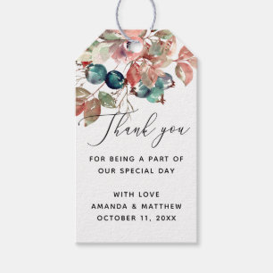 Botanical Garden Wedding Thank You   Fall Favor Gift Tags