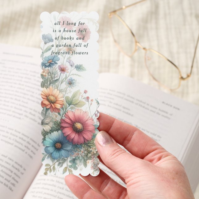 Botanical Garden Wildflowers Fine Art Illustration Bookmarks (Hand)