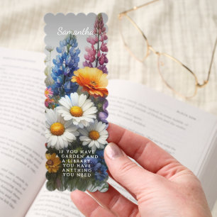 Botanical Garden Wildflowers Fine Art Illustration Bookmarks