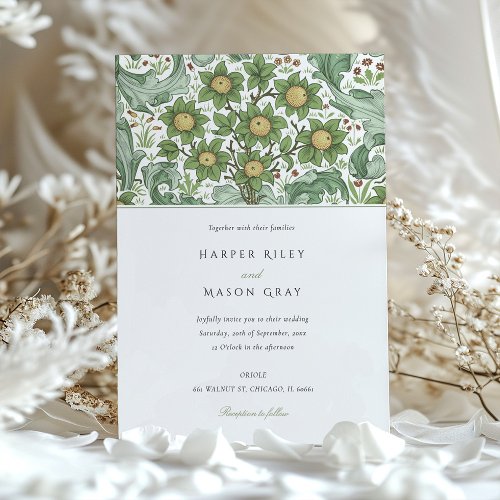 Botanical Garden William Morris Floral Wedding Invitation