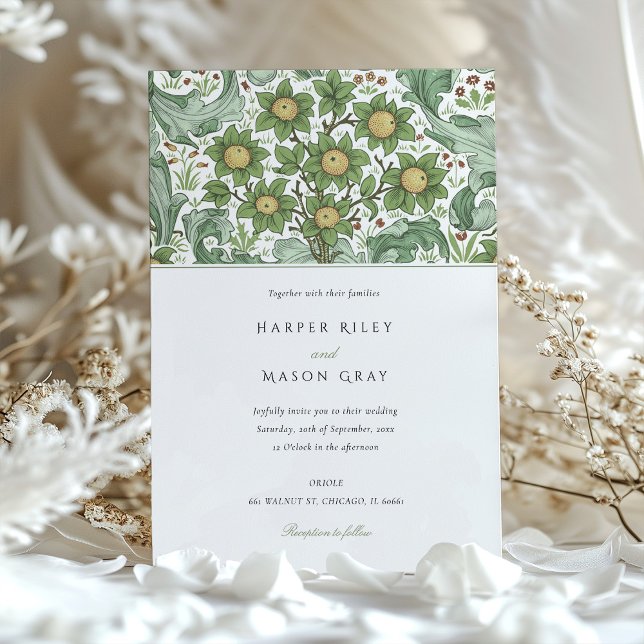 Botanical Garden William Morris Floral Wedding Invitation (Creator Uploaded)