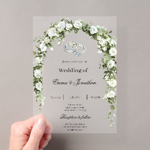 Botanical garden with ring Wedding Invitation