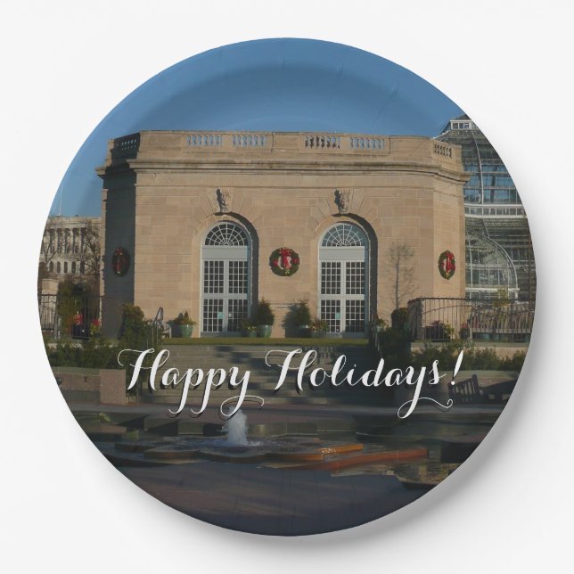 Botanical Gardens at Christmas in Washington DC Paper Plates (Front)