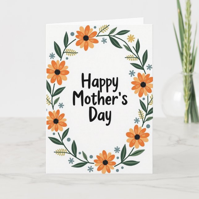 Botanical Garland Happy Day Card (Front)