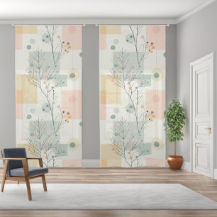 Botanical geometric boho pattern sheer curtains
