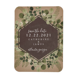 Botanical Geometric Chalkboard Wedding Magnet
