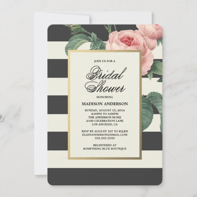 Botanical Glamour | Bridal Shower Invitation (Front)