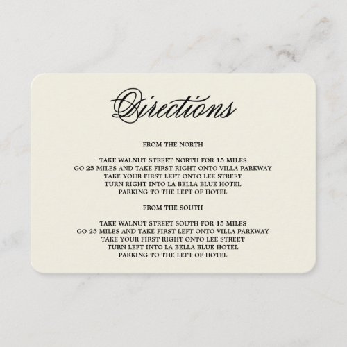 Botanical Glamour | Direction Enclosure Card