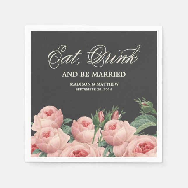 Botanical Glamour | Personalized Paper Napkins (Front)