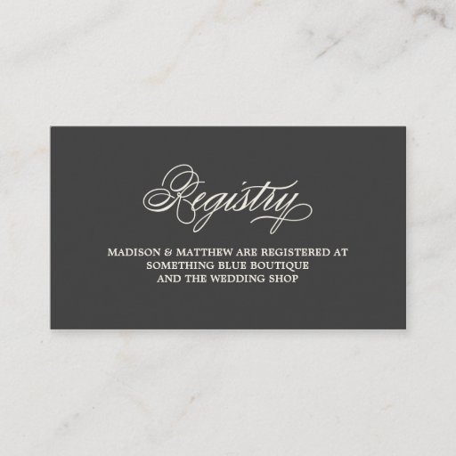 Customizable Botanical Glamour | Registry Card Business Cards