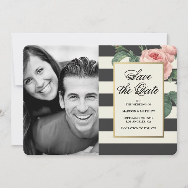 Botanical Glamour | Save the Date Photo Card (Front)