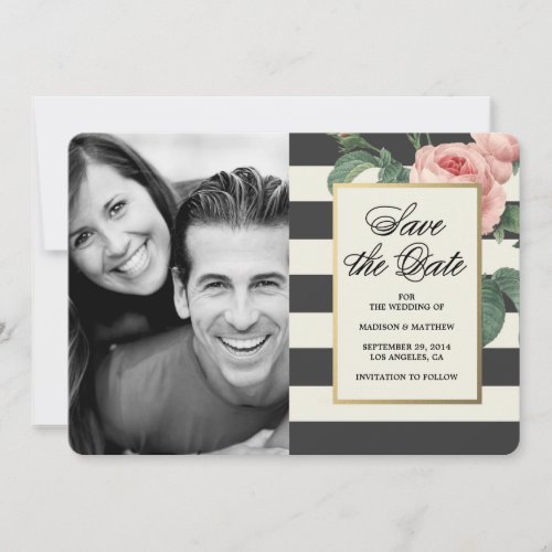 Botanical Glamour | Save the Date Photo Card