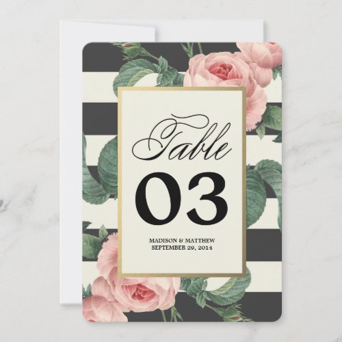Botanical Glamour | Table Numbers Personalized Invites