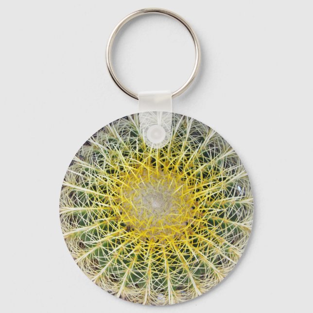Botanical Globe Cactus Plant Photo Keychain (Front)