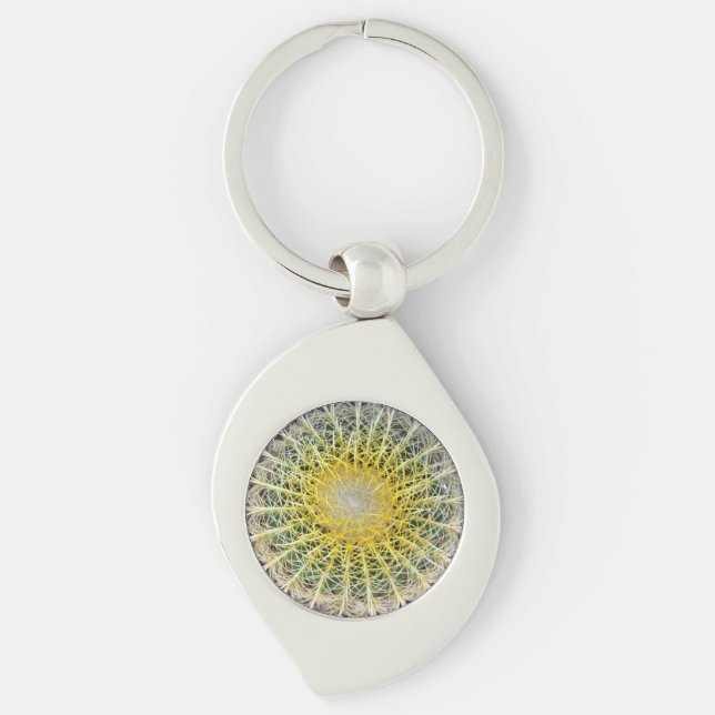 Botanical Globe Cactus Plant Photo Keychain (Front)