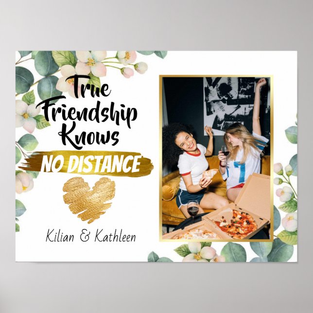 Botanical Going Away Friendship Distance Photo Poster (Front)