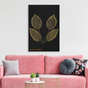 Botanical Gold Essence Fine Art Canvas Print
