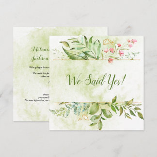 Botanical Gold Geometric Floral Wedding Reception Invitation