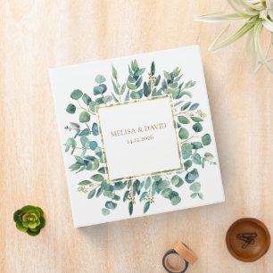 Botanical Gold Greenery Eucalyptus  3 Ring Binder