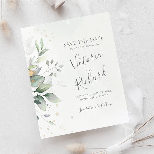 Botanical Gold Greenery Eucalyptus Wedding