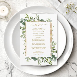 Botanical Gold Greenery Menu Card