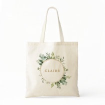 Botanical Gold Greenery Personalize Tote Bag Botanical Gold Greenery Personalize Tote Bag