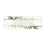 Botanical Gold Greenery Return Address Label<br><div class="desc">This return address labels features painted watercolor eucalyptus branches with gold stripes. For more advanced customization of this design,  Please click the "Customize further" link.  Matching items are also available.</div>