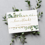 Botanical Gold Greenery Thank You Card<br><div class="desc">This thank you card features painted watercolor eucalyptus greenery,  green leaves and gold stripes. For more advanced customization of this design,  Please click the "Customize further" link.  Matching items are also available.</div>
