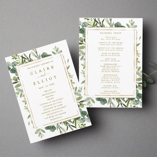 Botanical Gold Greenery Wedding Ceremony Program