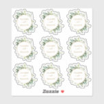 Botanical Gold Greenery Wedding Clear Sticker<br><div class="desc">This wedding clear sticker features painted watercolor eucalyptus greenery,  green leaves and a gold circular frame. For more advanced customization of this design,  please click the BLUE DESIGN TOOL BUTTON above. Matching items are also available.</div>