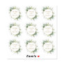 Botanical Gold Greenery Wedding Clear Sticker