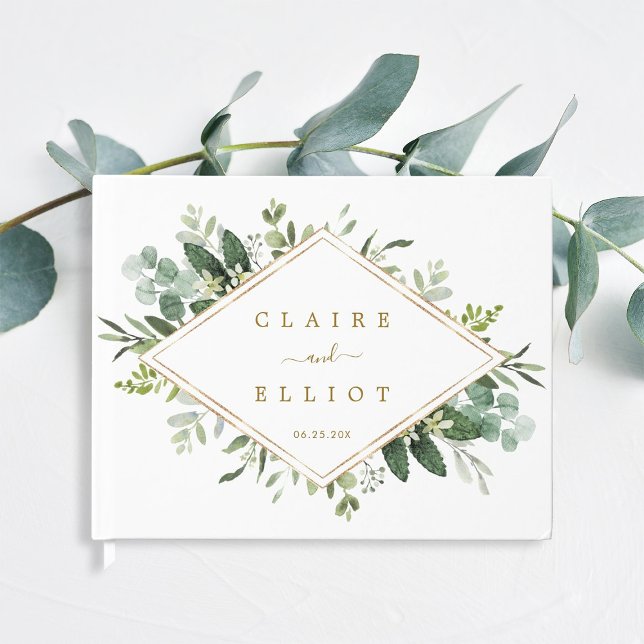 Botanical Gold Greenery Wedding Guest Book (Creator Uploaded)
