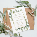 Botanical Gold Greenery Wedding Invitation<br><div class="desc">This wedding invitation features painted watercolor eucalyptus greenery,  green leaves and a faux gold rectangular frame. For more advanced customization of this design,  Please click the "Customize further" link.  Matching items are also available.</div>