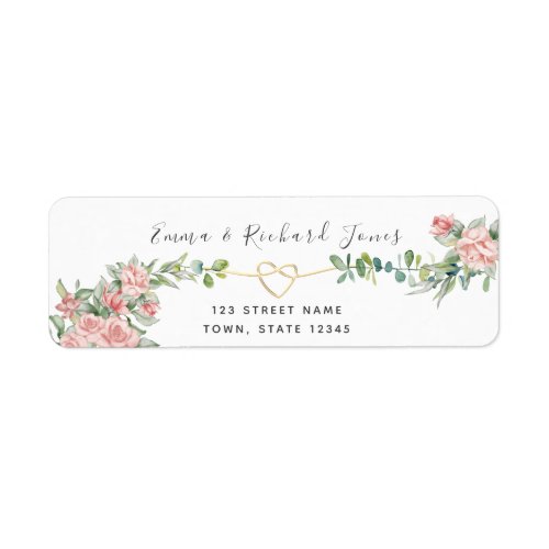 Botanical Gold Greenery Wedding Return Address Label