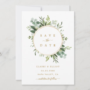 Greenery Save The Date Simple Save The Date