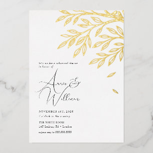 Botanical Gold Leaf Rehearsal Dinner Invitation Foil Invitation