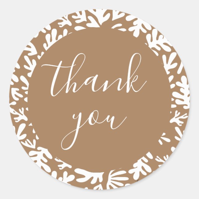 Botanical Gold Small Business Customer Thank You Classic Round Sticker (Front)