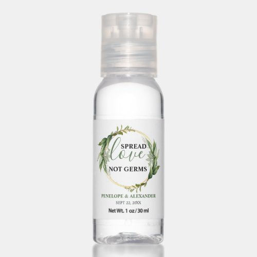 Botanical Gold Wreath Neutral Wedding Spread Love Hand Sanitizer