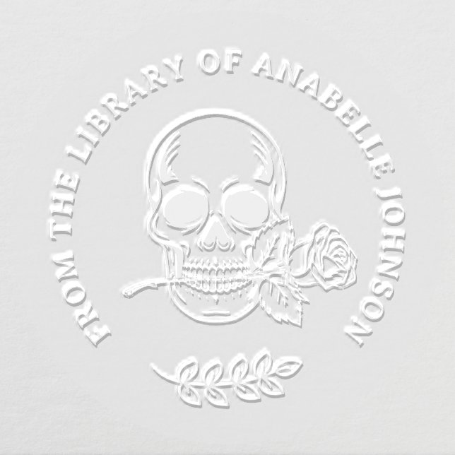 Botanical Gothic Skull From The Iibrary Of Book Embosser (Design)
