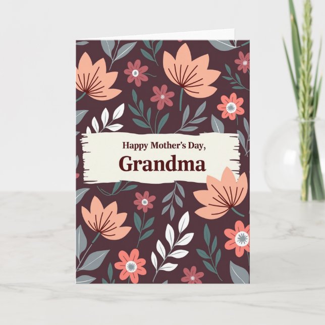 Botanical Grandma Day Card (Front)