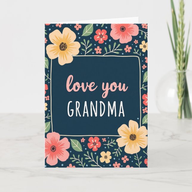 Botanical Grandmas Love Card (Front)