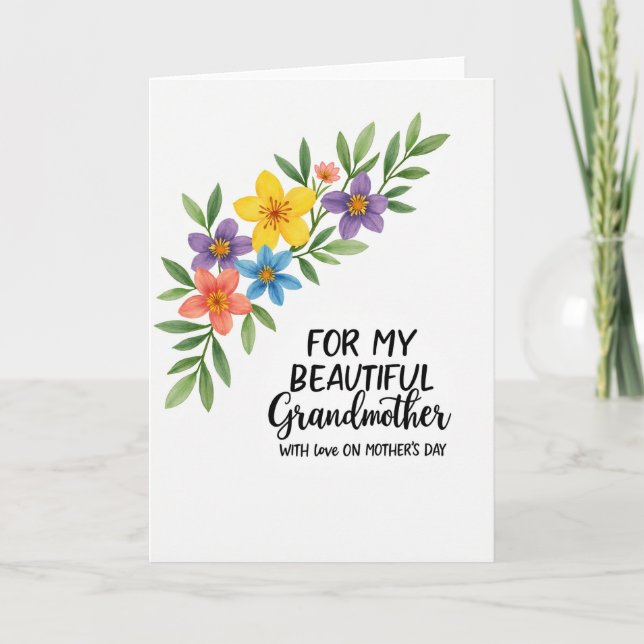 Botanical Grandmother Day Love Card (Front)