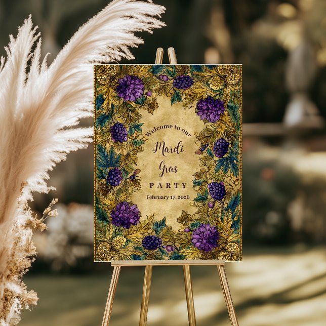 Botanical Grape Mardi Gras Masquerade Foam Board (Creator Uploaded)