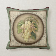 Botanical Grapes Throw Pillow