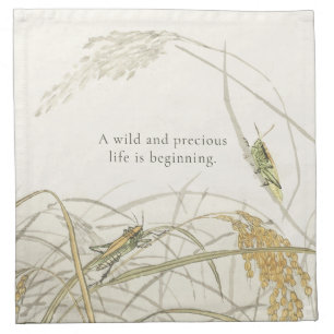Botanical Grasshopper Baby Shower Cloth Napkin