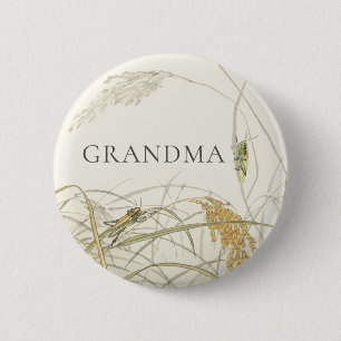 Botanical Grasshopper Baby Shower Family Pin