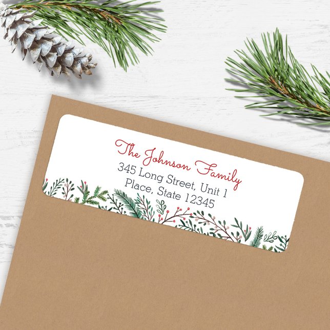 Botanical green Christmas Holiday | Pine Tree Label (Botanical green Christmas Holiday | Pine Tree Label)