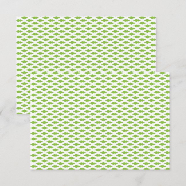 Botanical Green File Folder Set Note Card (Front/Back)