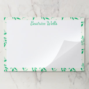 Botanical Green Floral Plant Leaves Pattern Paper Pad